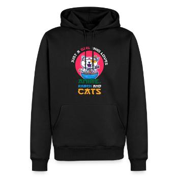 Nur ein Mädchen, das Anime-Ramen liebt - Männer Premium Bio Hoodie - Schwarz - Vorne - Nico (187cm)