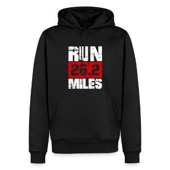 Laufen Sie 26,2 Meilen Marathon Herausforderung - Männer Premium Bio Hoodie - Schwarz - Vorne - Nico (187cm)