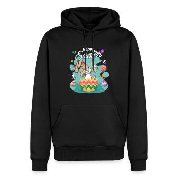Happy Easter - Dabbing Dab Osterhase - Männer Premium Bio Hoodie - Schwarz - Vorne - Nico (187cm)
