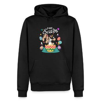 Frohe Ostern - Osterhase Dab Tanz - Männer Premium Bio Hoodie - Schwarz - Vorne - Nico (187cm)