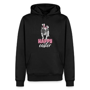 Frohe Ostern French Bulldog - Männer Premium Bio Hoodie - Schwarz - Vorne - Nico (187cm)