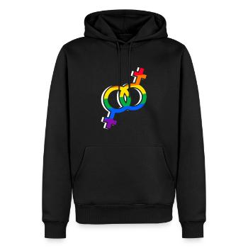 Orgueil - Sweat à capuche Premium bio Homme - noir - Devant - Nico (187cm)