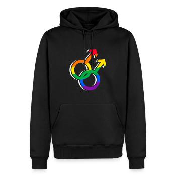 Orgueil - Sweat à capuche Premium bio Homme - noir - Devant - Nico (187cm)