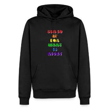 Déclaration LGBT de la fierté - Sweat à capuche Premium bio Homme - noir - Devant - Nico (187cm)