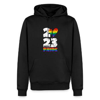 Happy Pride 2023 - Männer Premium Bio Hoodie - Schwarz - Vorne - Nico (187cm)