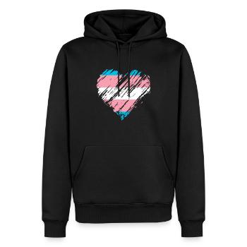 Pride LGBTQ Heart - Men’s Premium Organic Hoodie - black - Front - Nico (187cm)