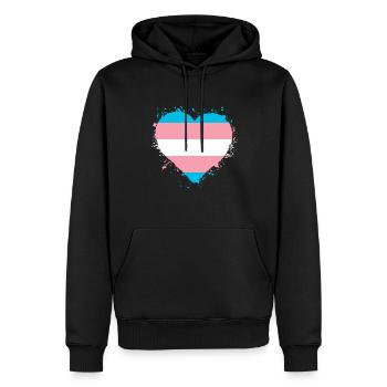 Fierté Cœur LGBTQ - Sweat à capuche Premium bio Homme - noir - Devant - Nico (187cm)