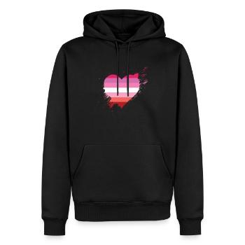 Pride LGBTQ Herz Lesbisch - Männer Premium Bio Hoodie - Schwarz - Vorne - Nico (187cm)