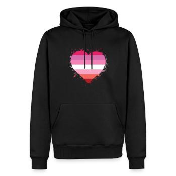 Pride LGBTQ Herz Lesbisch - Männer Premium Bio Hoodie - Schwarz - Vorne - Nico (187cm)