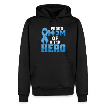 Diabetes Bewusstsein Blaues Diabetes Band Diabetes - Männer Premium Bio Hoodie - Schwarz - Vorne - Nico (187cm)
