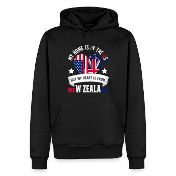 Neuseeland Kultur Kiwi Vogel Neuseeland Flagge - Männer Premium Bio Hoodie - Schwarz - Vorne - Nico (187cm)