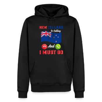 Neuseeland Kultur Kiwi Vogel Neuseeland Flagge - Männer Premium Bio Hoodie - Schwarz - Vorne - Nico (187cm)