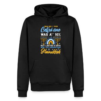 Chanukka Hanukka Dreidel Latkes Hanukkah - Männer Premium Bio Hoodie - Schwarz - Vorne - Nico (187cm)