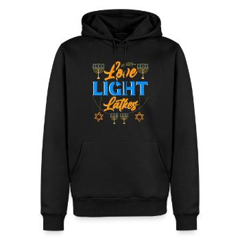 Chanukka Hanukka Dreidel Latkes Hanukkah - Männer Premium Bio Hoodie - Schwarz - Vorne - Nico (187cm)