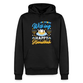 Hanukkah - Männer Premium Bio Hoodie - Schwarz - Vorne - Nico (187cm)