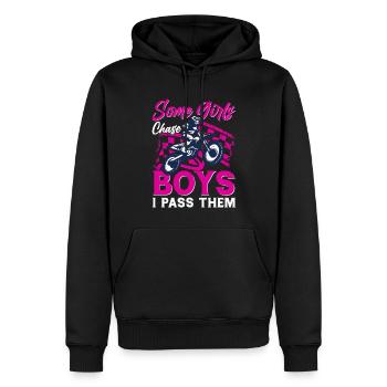 Motocross Filles Motocross Tout-terrain Dirt Bike - Sweat à capuche Premium bio Homme - noir - Devant - Nico (187cm)