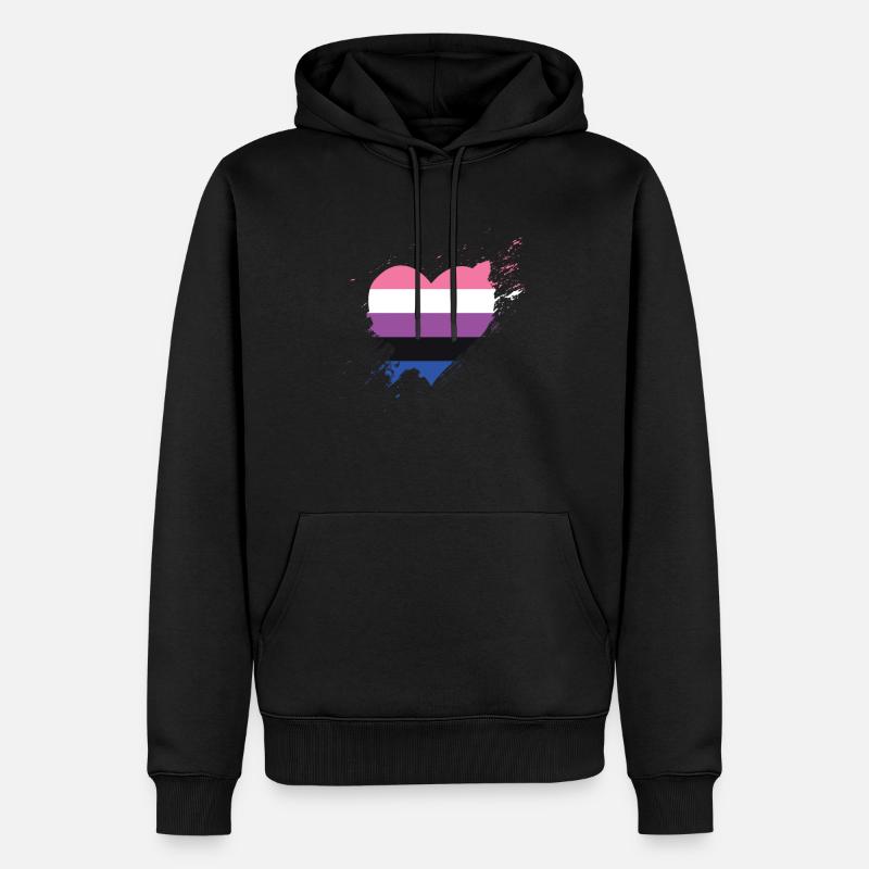 Fierté LGBTQ. Déclaration - Sweat à capuche Premium bio Homme - noir
