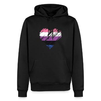 Fierté LGBTQ. Déclaration - Sweat à capuche Premium bio Homme - noir - Devant - Nico (187cm)
