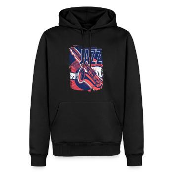 Festival d’improvisation de musique jazz - Sweat à capuche Premium bio Homme - noir - Devant - Nico (187cm)