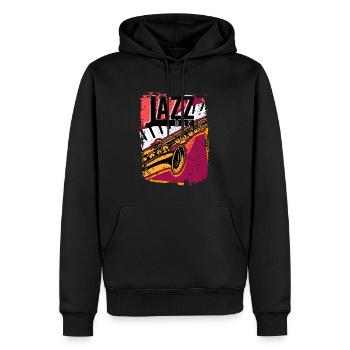 Festival d’improvisation de musique jazz - Sweat à capuche Premium bio Homme - noir - Devant - Nico (187cm)