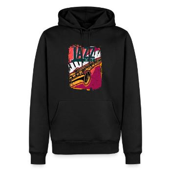 Festival d’improvisation de musique jazz - Sweat à capuche Premium bio Homme - noir - Devant - Nico (187cm)