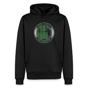 Frisbee - Sweat à capuche Premium bio Homme - noir - Devant - Nico (187cm)
