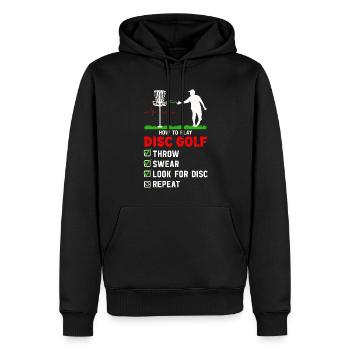 Freestyle Frisbee Disc Golf Frisbee Competition - Sweat à capuche Premium bio Homme - noir - Devant - Nico (187cm)
