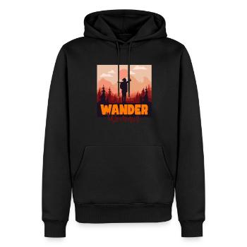 Wander Women in der Natur - Männer Premium Bio Hoodie - Schwarz - Vorne - Nico (187cm)