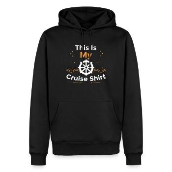 This Is My Cruise Shirt - Kreuzfahrtschiff - Männer Premium Bio Hoodie - Schwarz - Vorne - Nico (187cm)