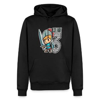 Ich bin 3 - 3. Geburtstag - Ritter - Männer Premium Bio Hoodie - Schwarz - Vorne - Nico (187cm)