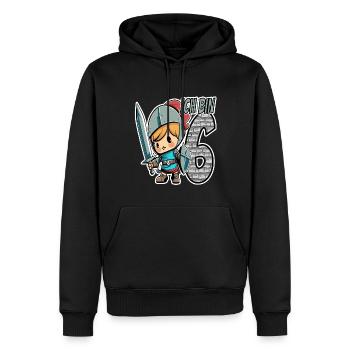 Football 6nd Birthday - I'm 6 - Kids Birthday - Männer Premium Bio Hoodie - Schwarz - Vorne - Nico (187cm)
