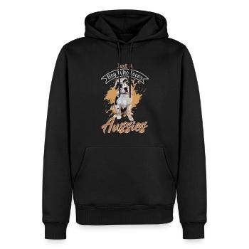 Australian Shepherd Aussie Dad Aussie Mom - Men’s Premium Organic Hoodie - black - Front - Nico (187cm)