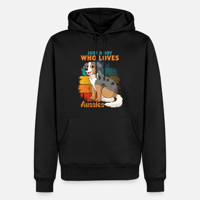 Australischer Schäferhund - Männer Premium Bio Hoodie - Schwarz
