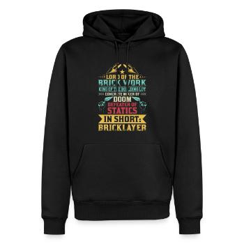 Masonry, masonry, bricklayer, apprentice, mason, master - Men’s Premium Organic Hoodie - black - Front - Nico (187cm)