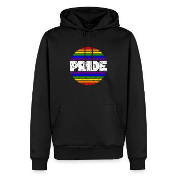 Pride LGBT Liebe gewinnt, wir sind queer und stolz - Männer Premium Bio Hoodie - Schwarz - Vorne - Nico (187cm)