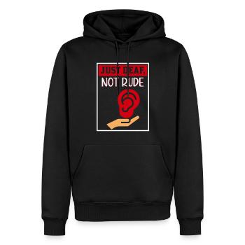 Surdité Surdité Malentendant Perte auditive - Sweat à capuche Premium bio Homme - noir - Devant - Nico (187cm)