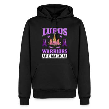 Mois de la sensibilisation au lupus - Sweat à capuche Premium bio Homme - noir - Devant - Nico (187cm)