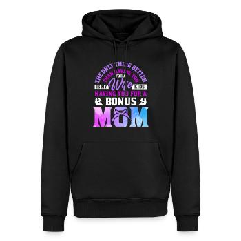 Fête des belles-mères Belle-mère Mère - Sweat à capuche Premium bio Homme - noir - Devant - Nico (187cm)