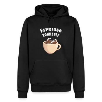 Welttag des Kaffees - Männer Premium Bio Hoodie - Schwarz - Vorne - Nico (187cm)