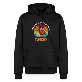 Préparez-vous pour Thanksgiving - Sweat à capuche Premium bio Homme - noir - Devant - Nico (187cm)