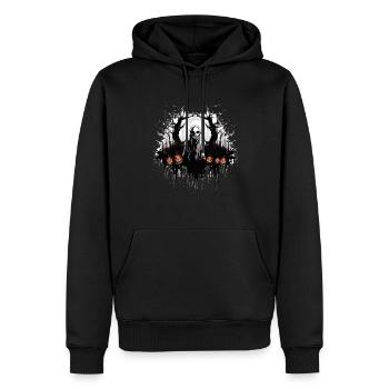 Gruselige Stimmung von Halloween - Männer Premium Bio Hoodie - Schwarz - Vorne - Nico (187cm)