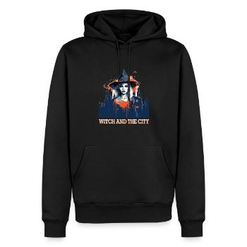 Gruselige Stimmung von Halloween - Männer Premium Bio Hoodie - Schwarz - Vorne - Nico (187cm)
