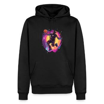 BASKETBALL für immer! - Männer Premium Bio Hoodie - Schwarz - Vorne - Nico (187cm)