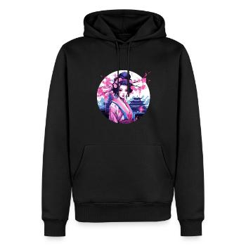 Geisha von Japan - Männer Premium Bio Hoodie - Schwarz - Vorne - Nico (187cm)