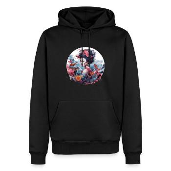 Geisha von Japan - Männer Premium Bio Hoodie - Schwarz - Vorne - Nico (187cm)