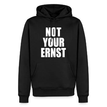 Not your ernst - Männer Premium Bio Hoodie - Schwarz - Vorne - Nico (187cm)