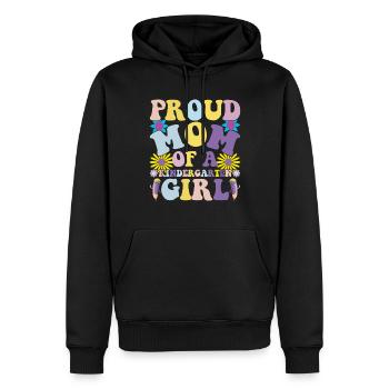 Fière maman d’une fille de maternelle! Fille - Sweat à capuche Premium bio Homme - noir - Devant - Nico (187cm)
