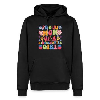 Fière maman d’une fille de maternelle! Fille - Sweat à capuche Premium bio Homme - noir - Devant - Nico (187cm)