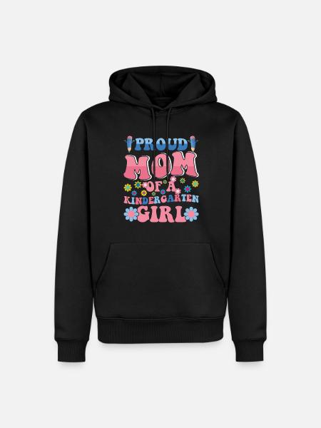 ¡Orgullosa madre de una niña de jardín de infantes! Hija - Sudadera con capucha prémium ecológica para hombre - negro