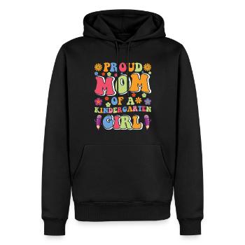Fière maman d’une fille de maternelle! Fille - Sweat à capuche Premium bio Homme - noir - Devant - Nico (187cm)